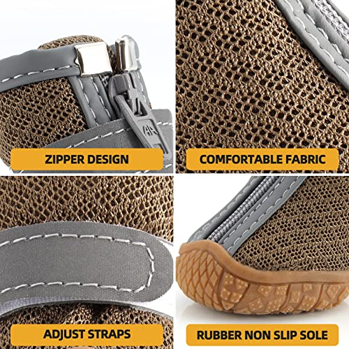 Botines de perro transpirables para senderismo para perros de tamaño pequeño, zapatos de cachorro para pavimento caliente, nieve, 4 unidades