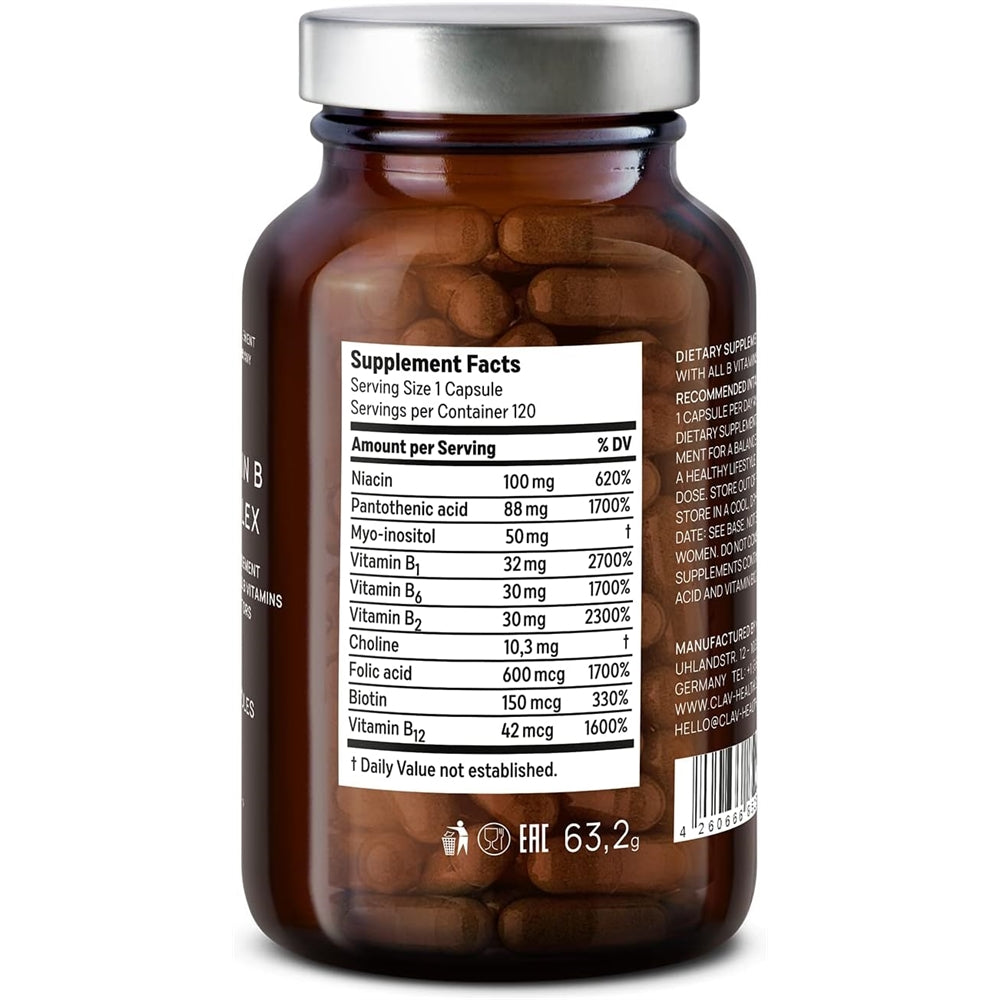 Suplementos Complejo vegano de vitamina B  120 cápsulas