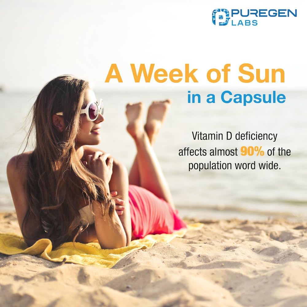 Vitamin D3 50,000 IU Puregen Labs, 100 Cápsulas Vegetales