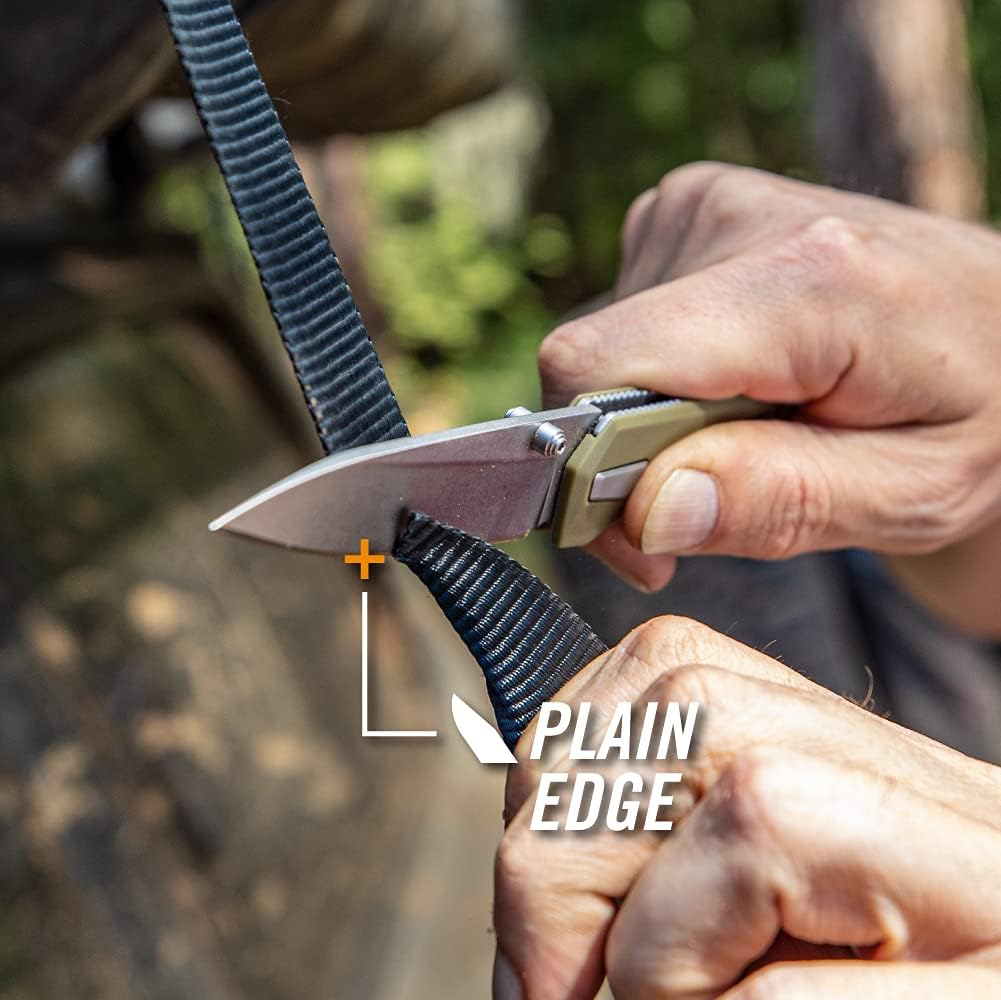 Cuchillo de bolsillo fusible hoja de borde plano salvia