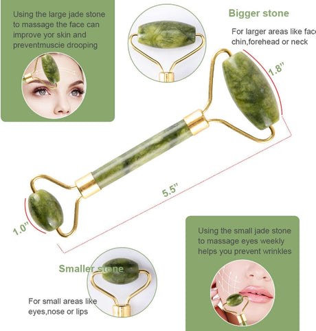 Juego de rodillos de jade Gua Sha fuvooi