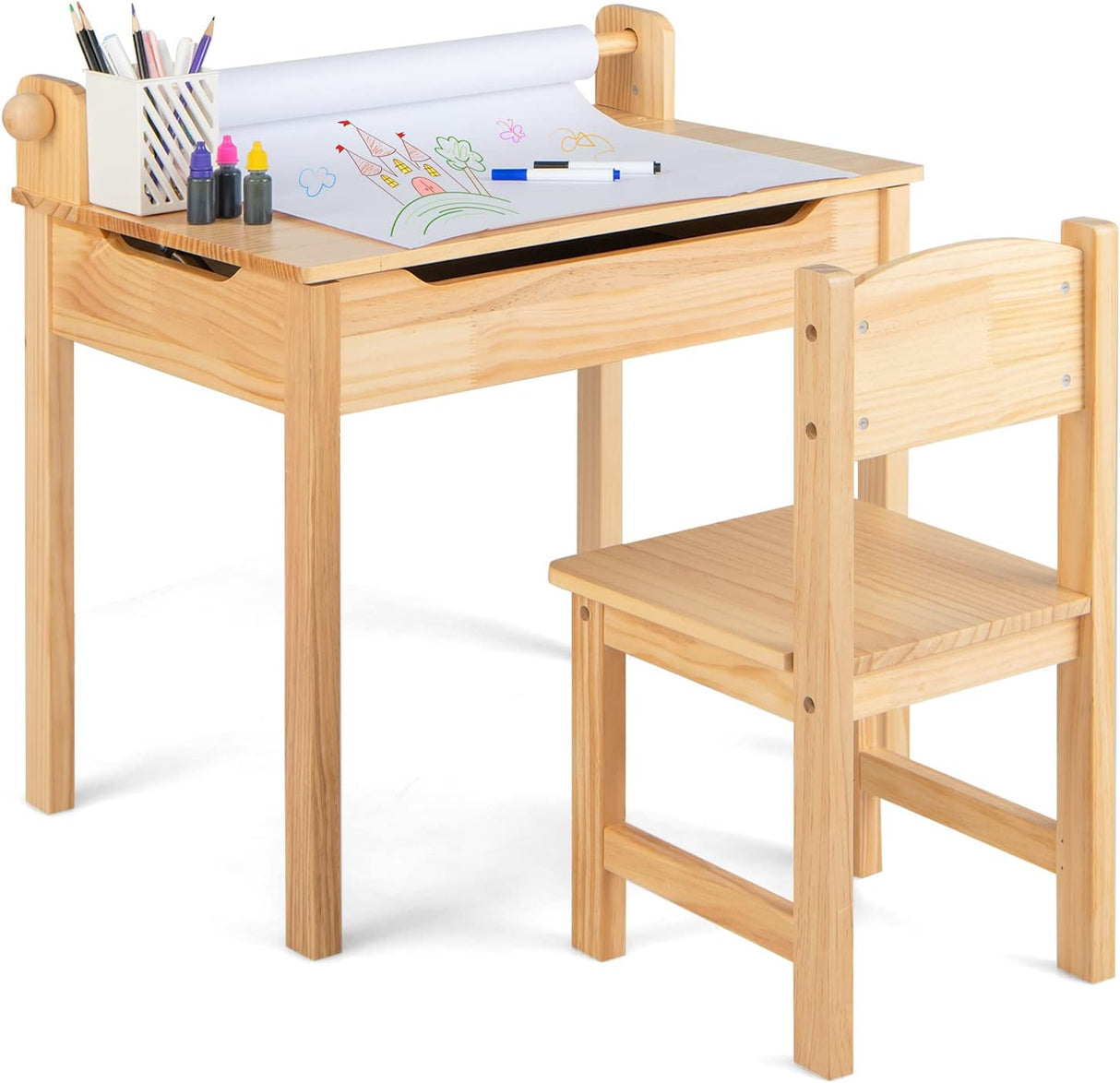 Mesa de manualidades para niños con silla para sala de juegos