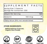 Melatonina Micro Lifted Naturals 220 Cápsulas 100 mcg Veganas
