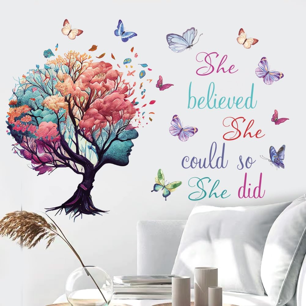 Vinilo Decorativo She Believed She Could - Inspirador Murales
