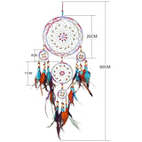 Adorno colgante de plumas con 5 anillos