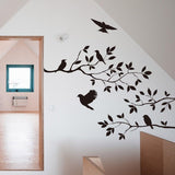 BIBITIME Vinilo adhesivo de pared de pájaro de árbol