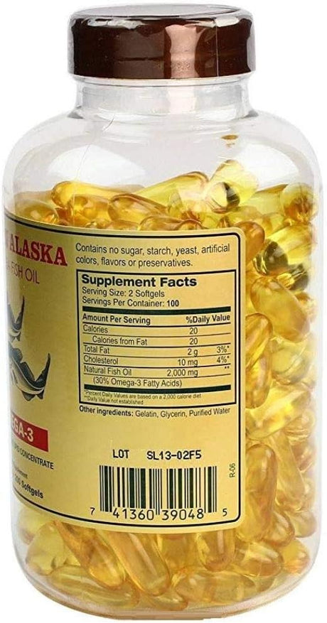 Omega 3 Aceite de Pescado Alaska 1000mg 200 Cápsulas