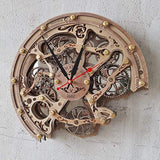 Reloj de pared de engranajes móviles hecho a mano