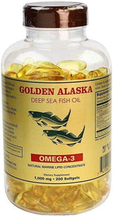 Omega 3 Aceite de Pescado Alaska 1000mg 200 Cápsulas