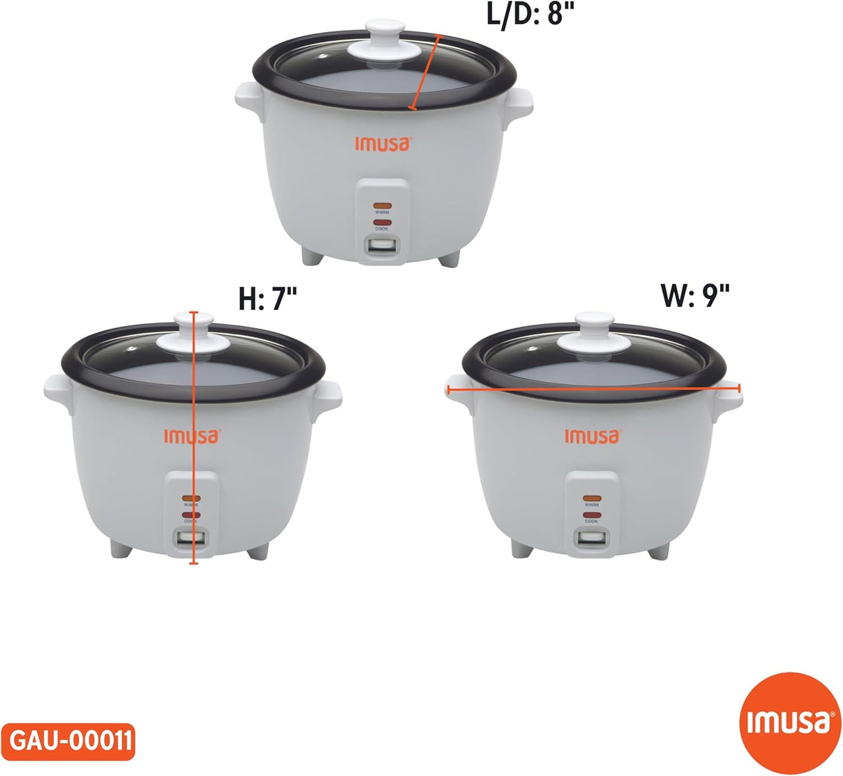 Olla Arrocera Eléctrica IMUSA, 3 Tazas Crudas, Modelo GAU-00011