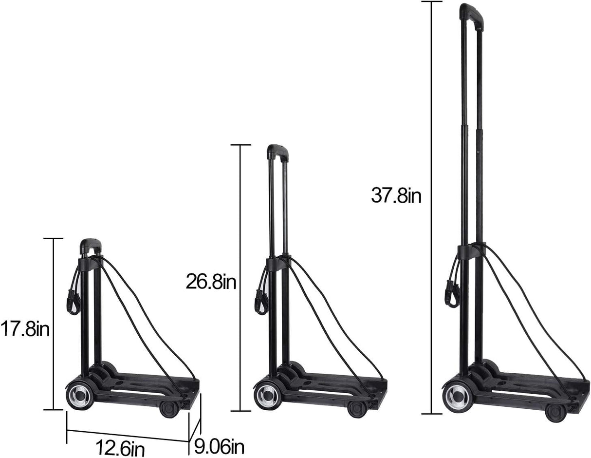 Carretilla Plegable KINJOEK 25kg, Ligera y Compacta, 55lbs