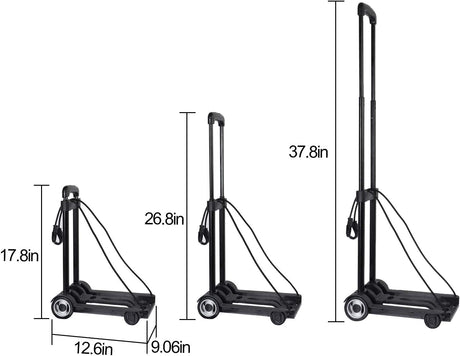 Carretilla Plegable KINJOEK 25kg, Ligera y Compacta, 55lbs