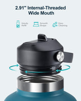 Botella de Agua de 64oz, BUZIO, Aislada, Con Paja y Funda