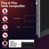 Monitor portátil 18.5 1080P 100Hz USB-C HDMI VESA para juegos