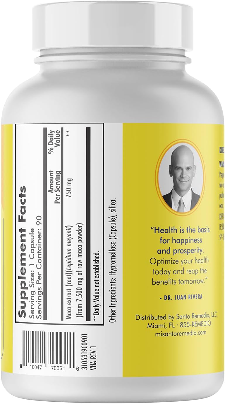 Santo Remedio Maca Suplemento Energía 750mg 90caps