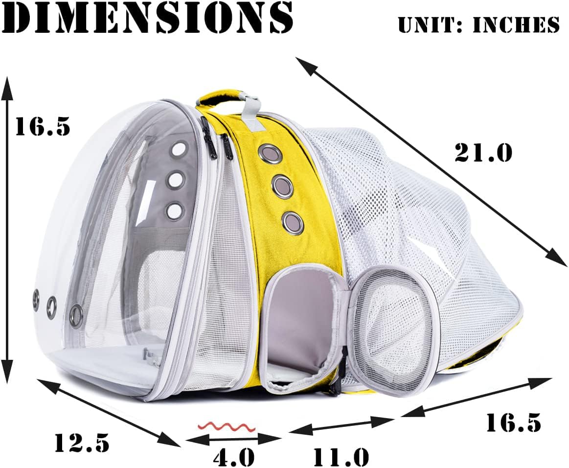 Mochila Expandible para Gato, Marca Astronauta, Doble Extensión