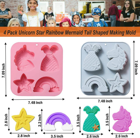 Molde de Silicona para Pasteles, 2Pack, 4 Cavidades, 3D