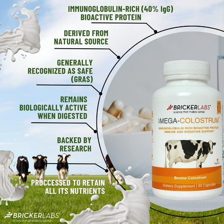 Cápsulas Mega-Colostrum 1000 mg, Salud Digestiva e Inmunidad