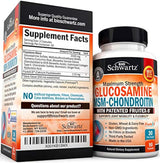 Glucosamina condroitina MSM cúrcuma para alivio del dolor de cadera, articulación y espalda. Suplemento antiinflamatorio con ácido hialurónico, colágeno, boswellia, bromelina y fruitex-B. Sin gluten ni OMG.