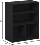 Estantería de 3 niveles, roble negro, modelo Pasir