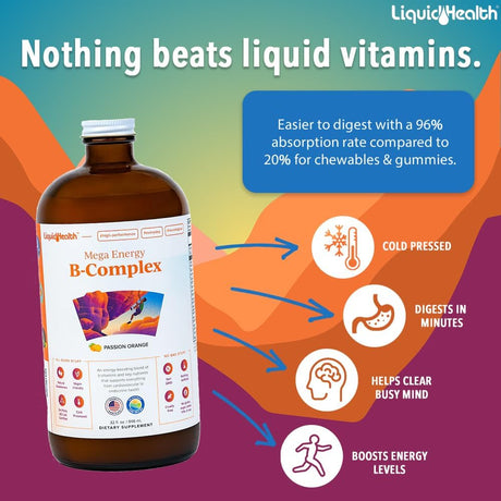 Multivitamínico líquido complejo súper B con mega vitaminas
