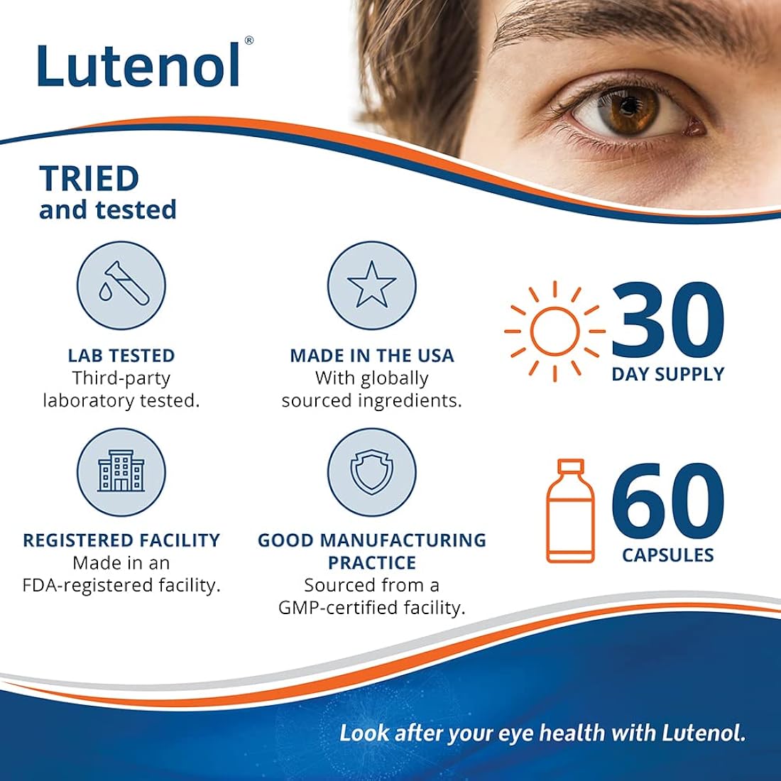 Suplemento para apoyar la visión con vitaminas oculares 60un