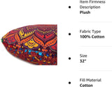 Cojín de mandala para suelo, meditación, asiento otomano, hippie, decorativo, redondo, bohemio, azul, fundas grandes, para exteriores, diseño de flores, cómodo, cama, sofá, puf para mujer (solo funda)