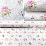 Papel pintado autoadhesivo con diseño floral de color rosa