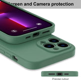DEENAKIN Funda para iPhone 13 Pro Max con protector de pantalla, cubierta de goma de gel de silicona líquida suave y duradera para iPhone 13 Pro Max de 6.7 pulgadas, color verde oscuro