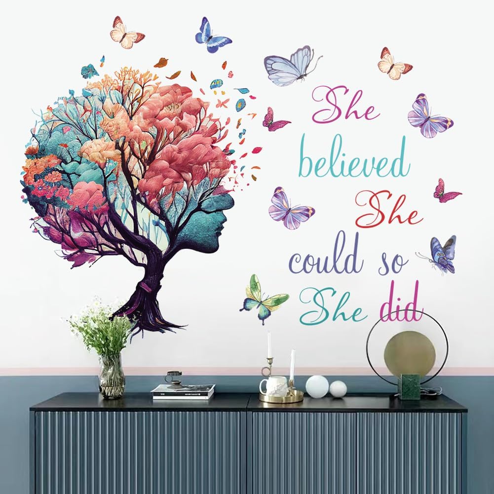 Vinilo Decorativo She Believed She Could - Inspirador Murales