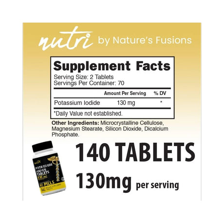 Suplementos Alimenticios yoduro de potasio   130 mg
