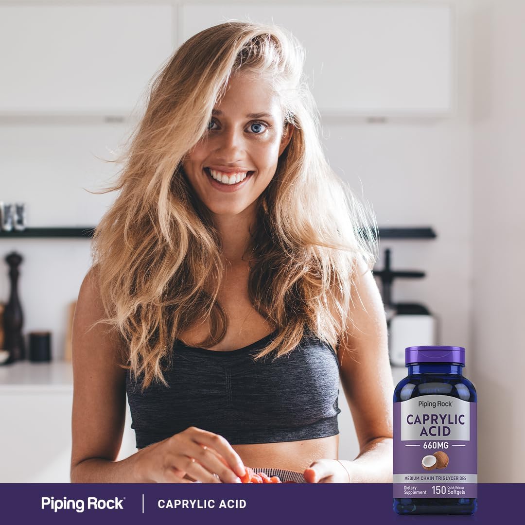 Ácido Caprílico 660 mg Piping Rock 150 Cápsulas Suplemento