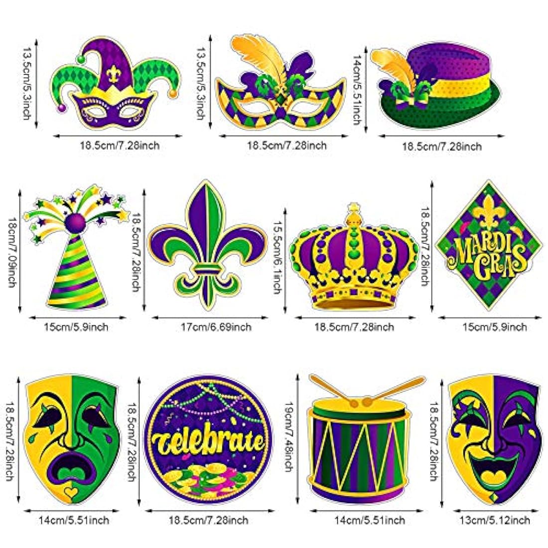 Kit de Decoración para fiesta de Mardi Gras. Marca Pyle