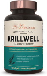 Suplemento Live Conscious KrillWell apoyo cognitivo 90 und