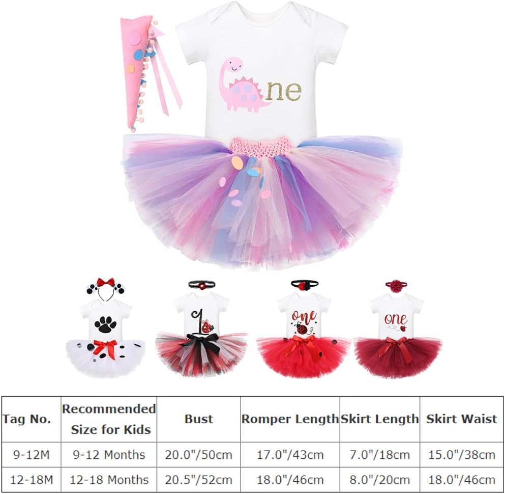 Conjunto de Cumpleaños IDOPIP para Bebés con Tutu y Diadema
