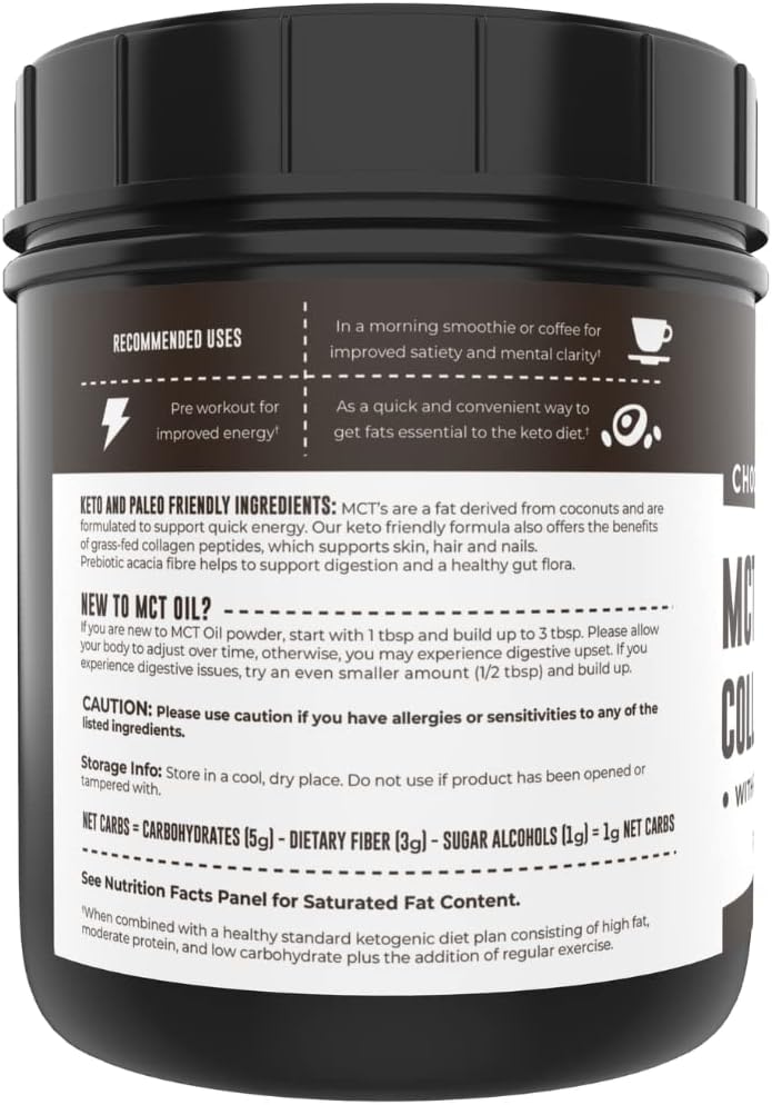 Polvo MCT Keto con Colágeno y Fibra Prebiótica, 16oz