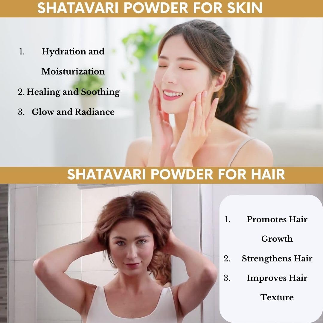Shatavari Racemosus Natural en Polvo para Piel y Cabello