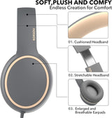 Auriculares On-Ear RORSOU, ligeros, con micrófono, R10