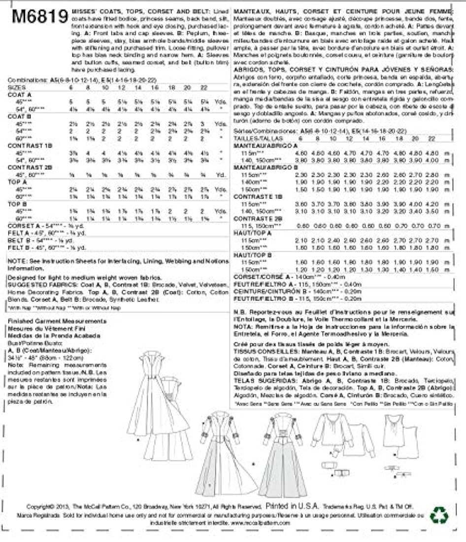 McCall Pattern Company M6819 - Disfraces patrones