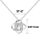 Collar de nudo de amor de circonita cúbica para mujer