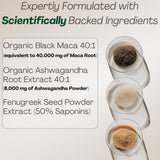 MacaPlus+ Cápsulas de Maca Negra 40:1 + Ashwagandha + Fenogreco
