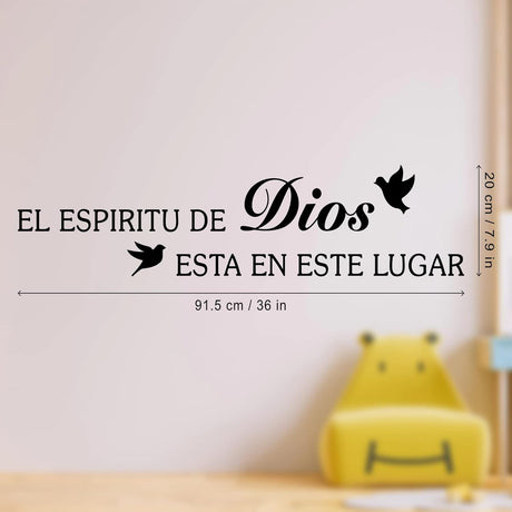 Vinilo Decorativo Espiritual, El Espíritu de Dios, 36x7.9