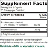 Suplemento Rhodiola Rosea Extracto de raíz de 200 mg 60und