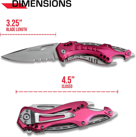 Cuchillo táctico EDC TF-705 con abrebotellas y punzón de vidrio