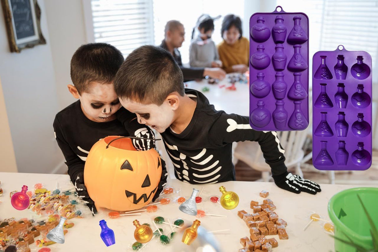Moldes de Chocolate Halloween 3D, Silicona, 2 Piezas, Gummy