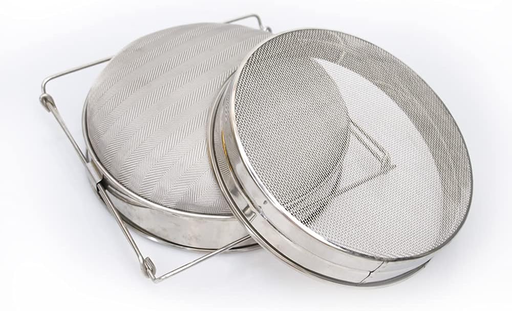 Colador de Acero Inoxidable para Miel, Doble Malla Fina/Gruesa