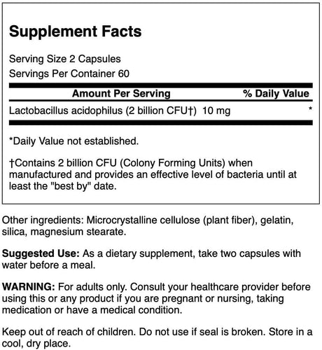 Suplemento Probiótico Swanson - 1 Mil Millones CFU, 120 Cápsulas