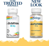 Suplemento SOLARAY Tapa vegetal de L-glutatión Btl-Plástico