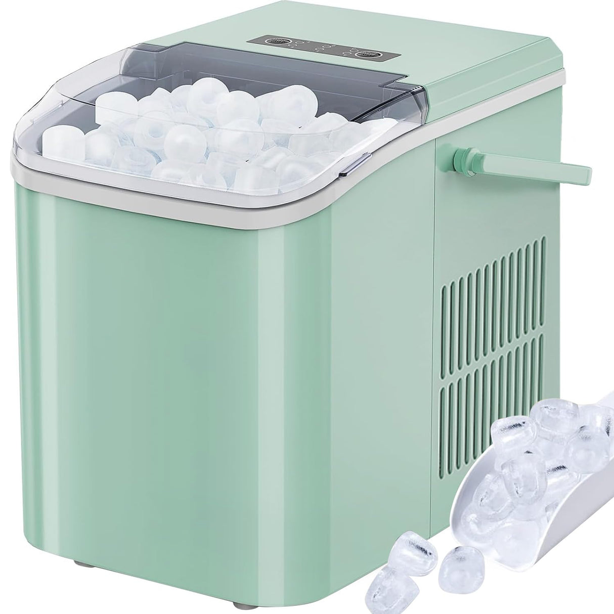 Máquina de Hielo Portátil, Auto Limpieza, 26.5lbs/24Hrs