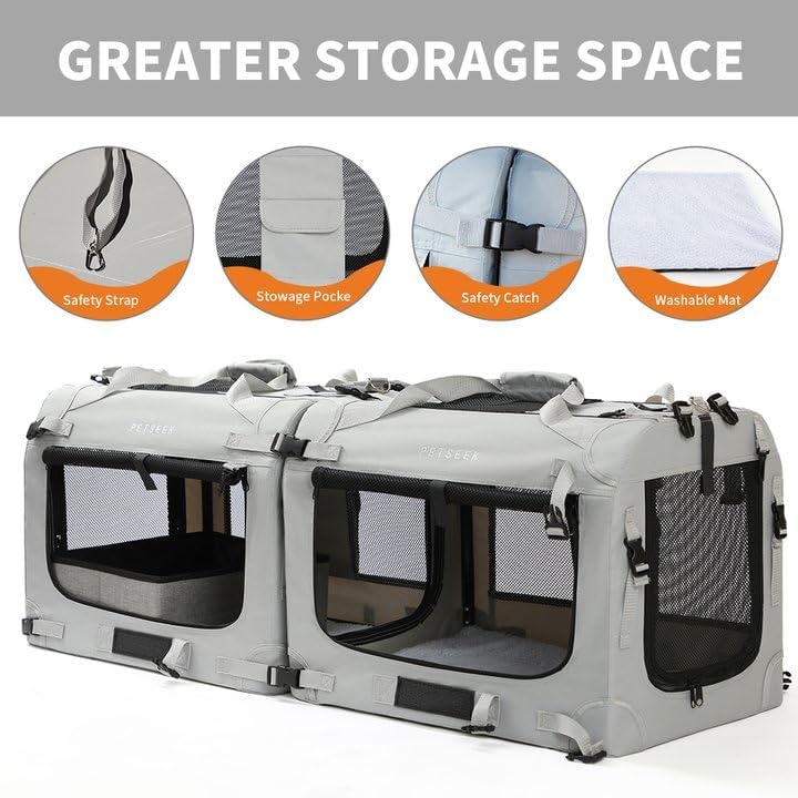 Transportadora Suave para Mascotas, Plegable, Modelo GREY2